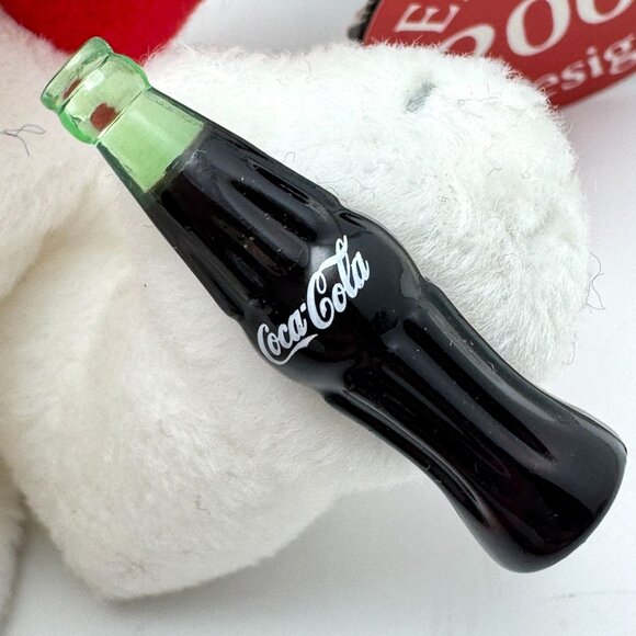2000 Coca-Cola Exclusive Polar Bear Bean Bag Plush Toy With Red Scarf - Picture 13 of 14